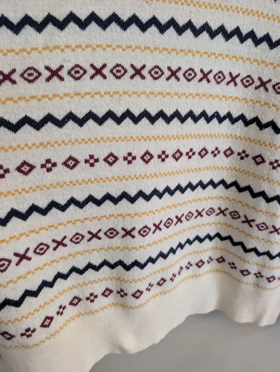 Barbour Alder White Print Wool Pullover Sweater Size 12 - Picture 9 of 10